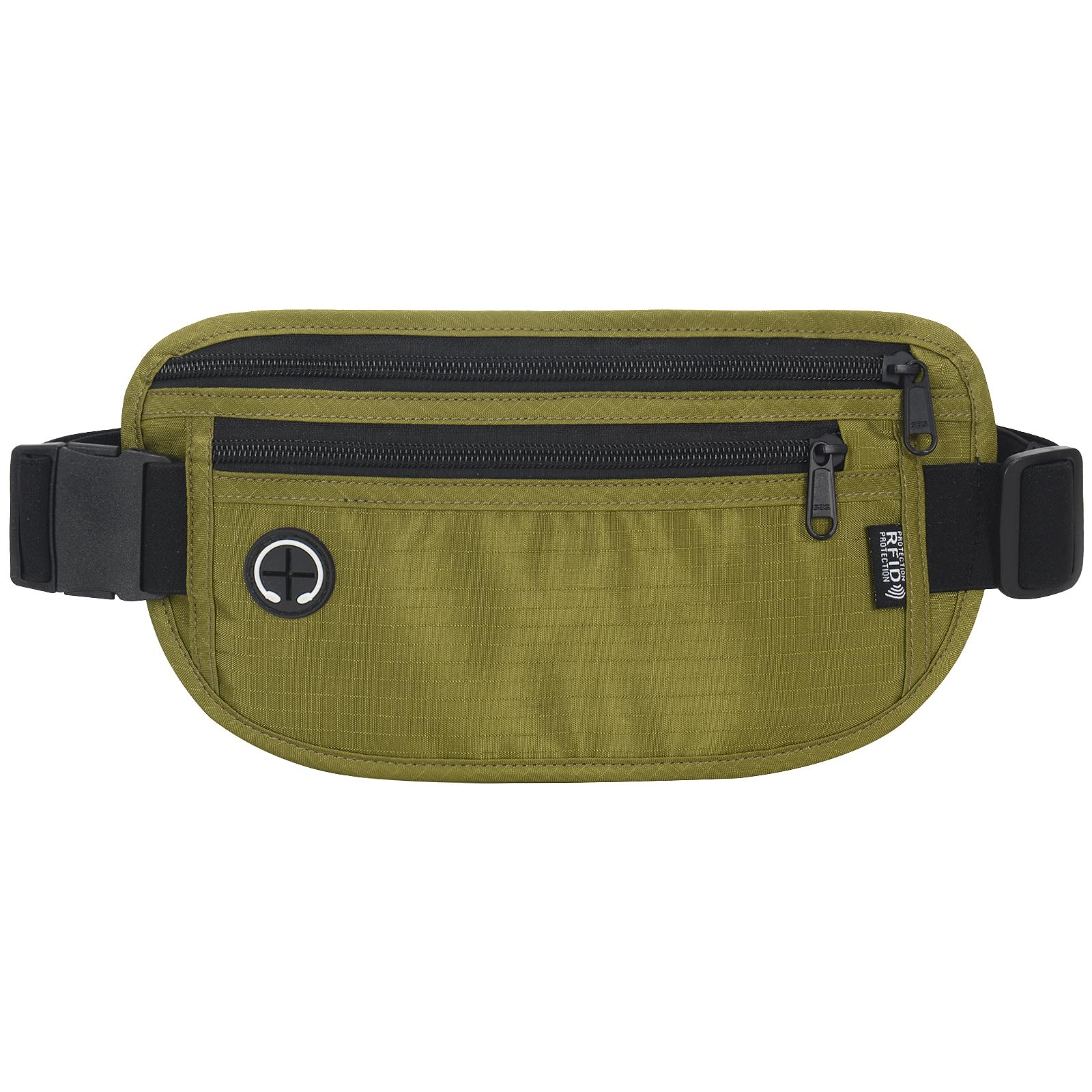 Slim RFID Blocking Money Belt for Travel - Anti-Theft Hidden Passport Holder Waist Wallet with Secure Pouch for Cash, Credit Cards & Phone Safe (