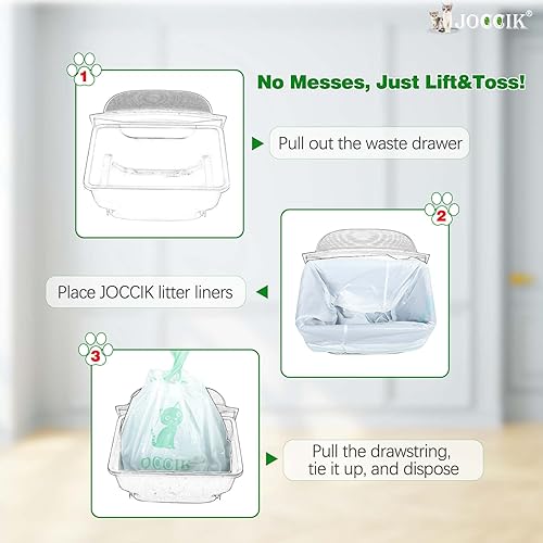 Miniatura 6 de Bolsas de repuesto para cajas de arena con cordón compatibles con robot, resistentes y autolimpiantes, bolsas de repuesto (100 unidades)