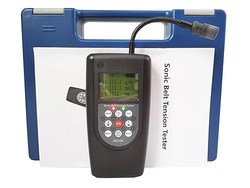 Miniatura 6 de Medidor de tensión de cinturón sónico Medidor de medición de tensión de correa con rango 10Hz-680Hz Sonda desmontable para medir con qué frecuencia