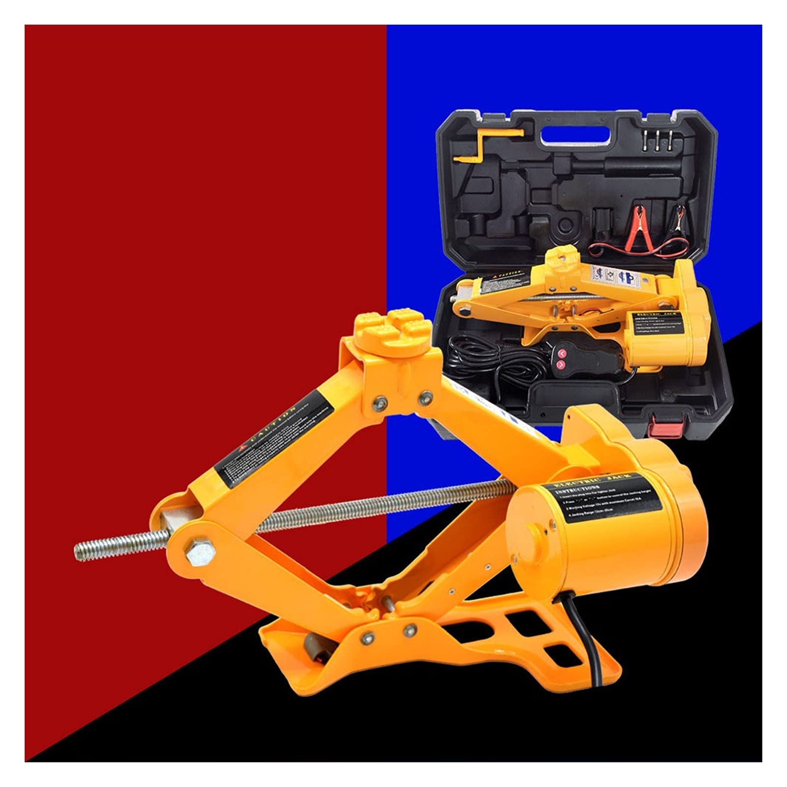 QUSYZD Trailer Jack, 3T Car Electric Jack, Hydraulic Set, Wrench,