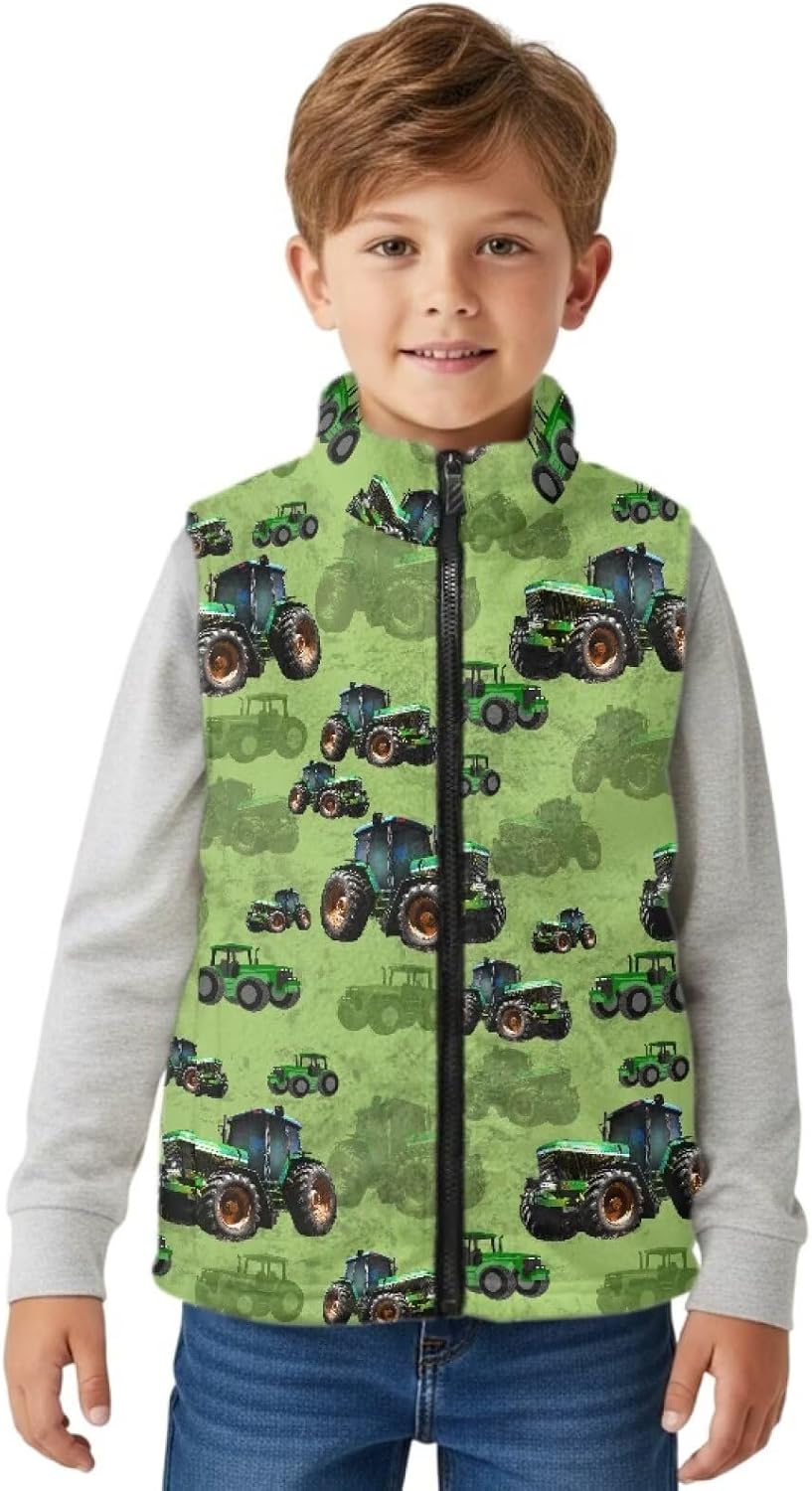 Boys Size 2-16 Vests Soft Fleece Outerwear Vest with Pockets Winter Jackets Zipper Vest Coat
