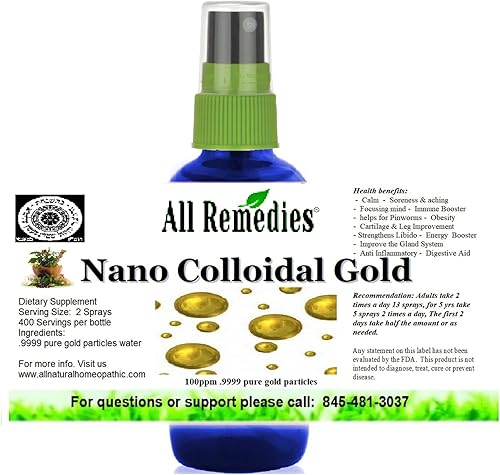Nano coloidal Gold All Remedies Suplemento mineral Brain Boost True Pure Nano Coloidal Liquid Gold Minerals Bottle 240ppm .999 True Gold Kosher Oro