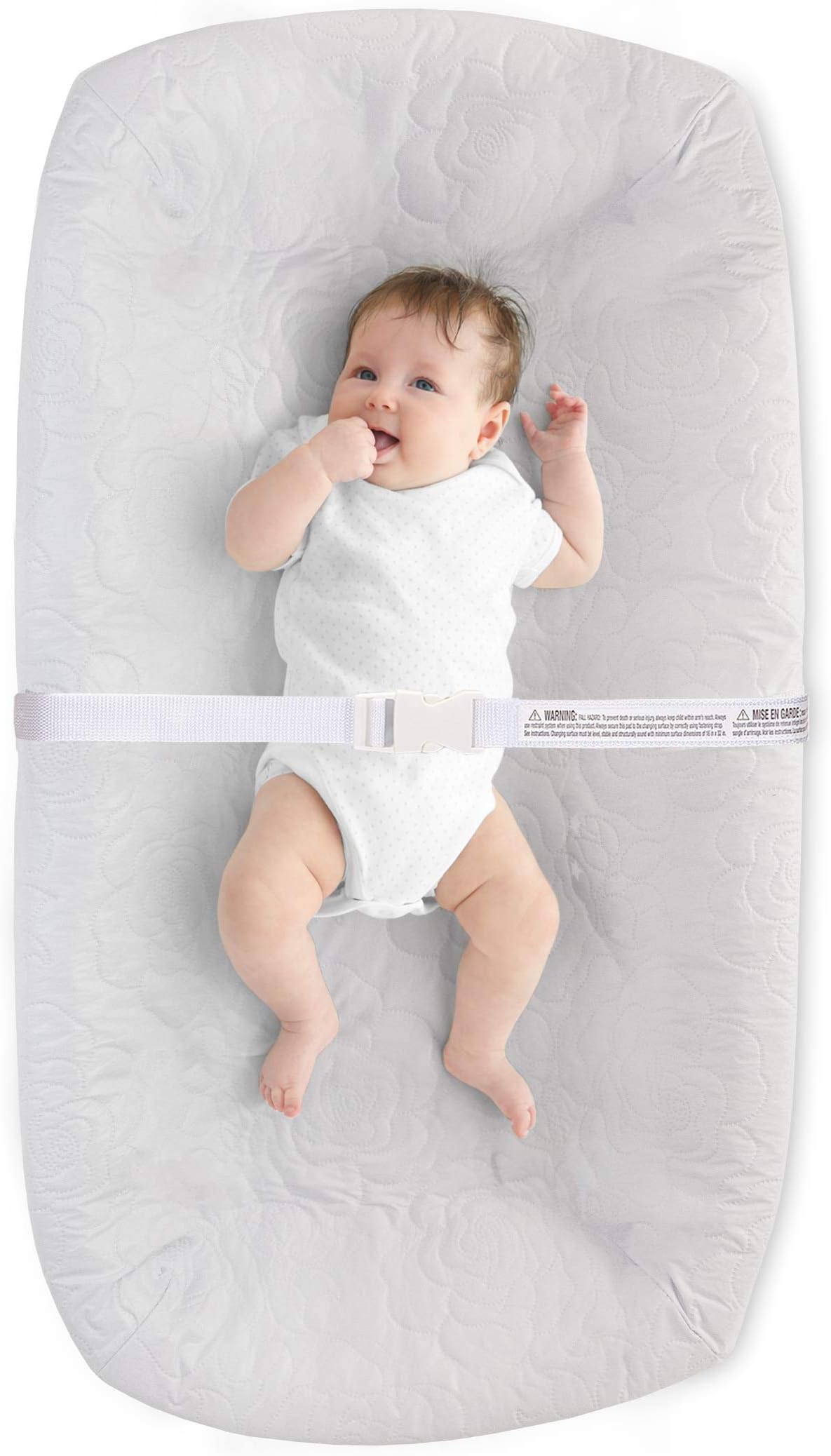 LA Baby 4 Sided Waterproof Diaper Changing Pad, 30" with Easy to Clean Quilted Cover - Made in USA. Non-Skid Bottom, Safety Strap, Fits All Standard Changing Tables/Dresser Tops
