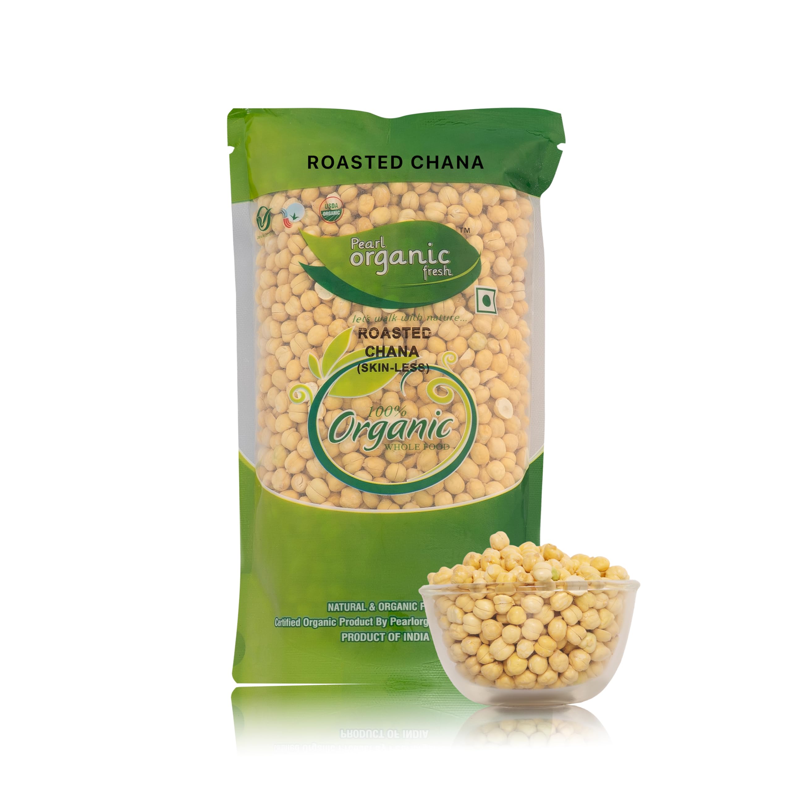 Pearl Organic Fresh Organic Bhuna Chana Without Skin | Roasted Desi Chickpeas | Whole Roasted Chana Ready to Eat | Healthy High Protein Snack | Organic Roasted | Crunchy Gluten-Free Snack (1.5 Kg)-picture-30
