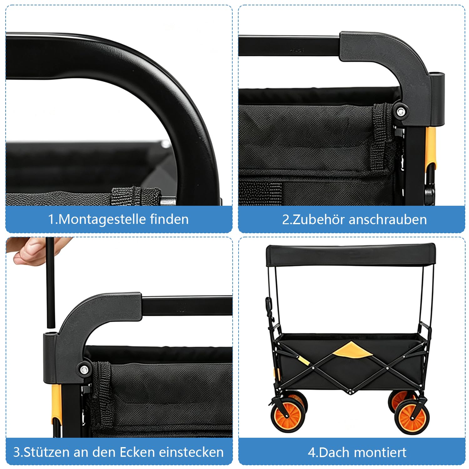 Auvent pliable pour chariot de transport - Housse de pluie - Pour enfants - Pliable - Imperméable et amovible