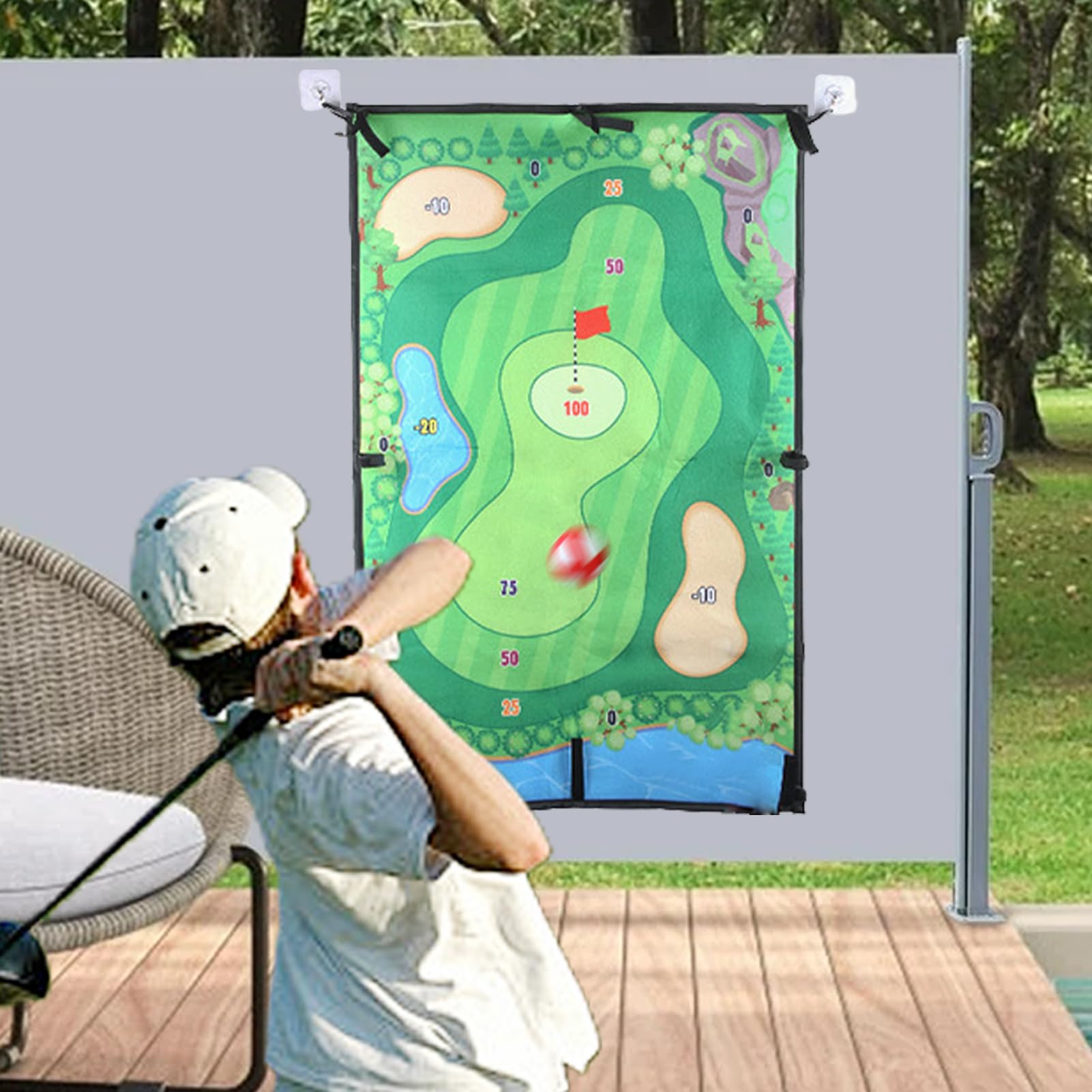 Golfspielmatte zum Hacken, Golfspielmatte zum Hacken, große doppelseitige | Übungsmatte für Training, große Matte für Dartboard, Spielsteine