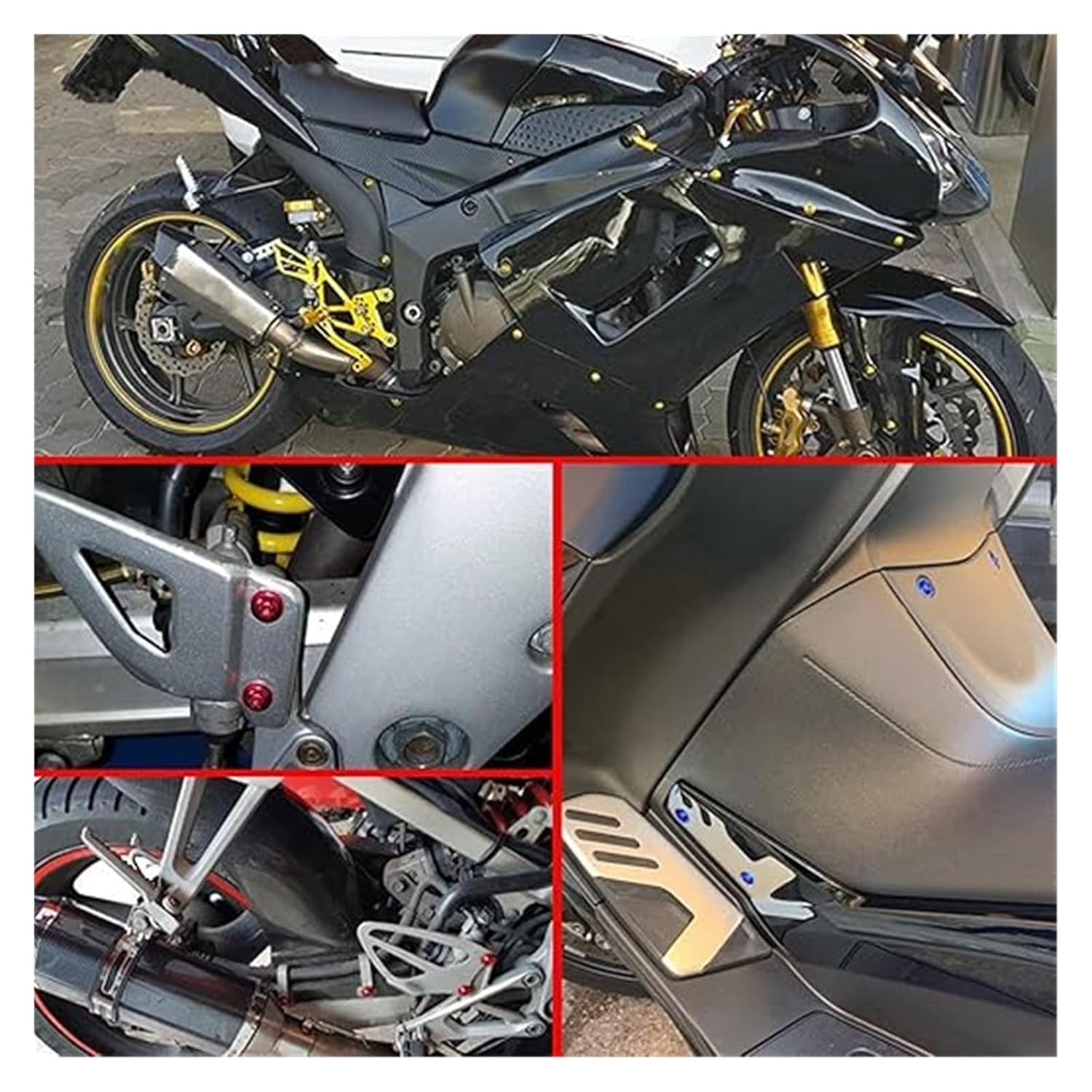 用 KX250 KX250F KX450F KX100 KLX125 オートバイフェアリングボルトナットキットボディファスナークリッ