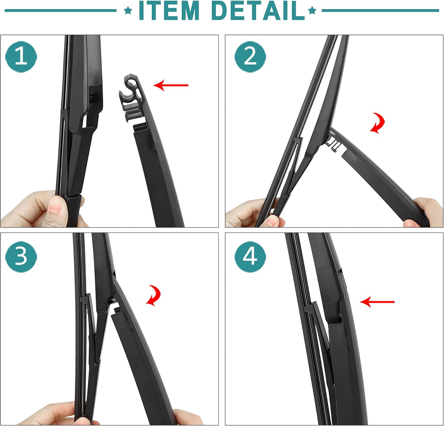 ACROPIX Rear Windshield Wiper Blade Arm Set Fit for Mazda 5 - Pack of 2 Black