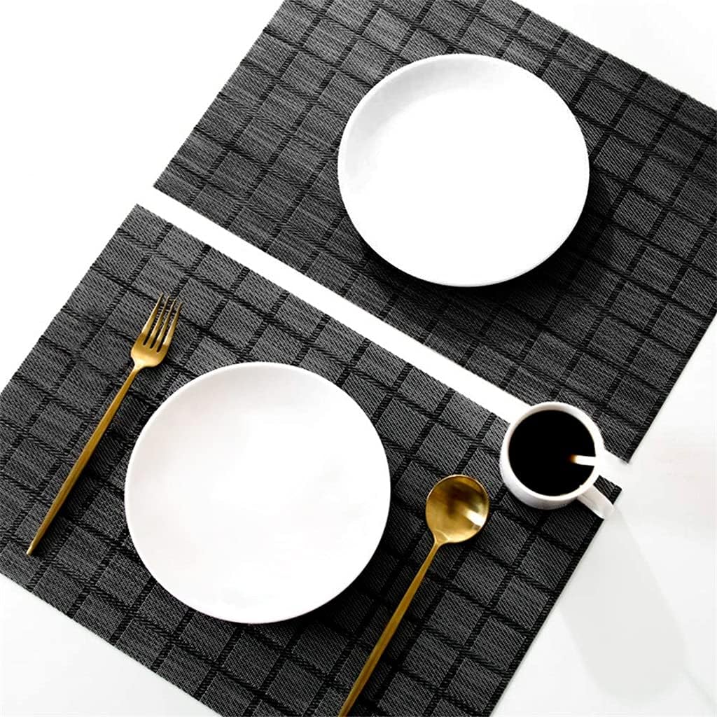 6pcs PVC Placemat Rectangle Tableware Pad Dining Table Mat Heat Insulation Placemats Bowl Coaster in Kitchen Accessories (Color : Beige) (Beige)
