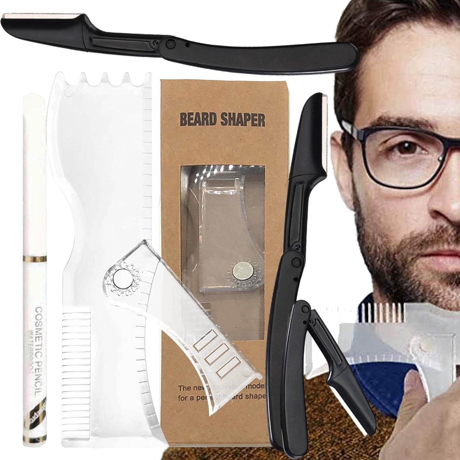 Amazon.co.jp: ひげ整形ツール - 男性用の透明なひげのテンプレート,頬 