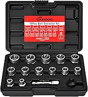 Vista 7 de Juego de extractor de pernos, 21 piezas, kit de extractor de pernos fácil de salir, 3/8 de pulgada, herramienta extractor de pernos para tuercas