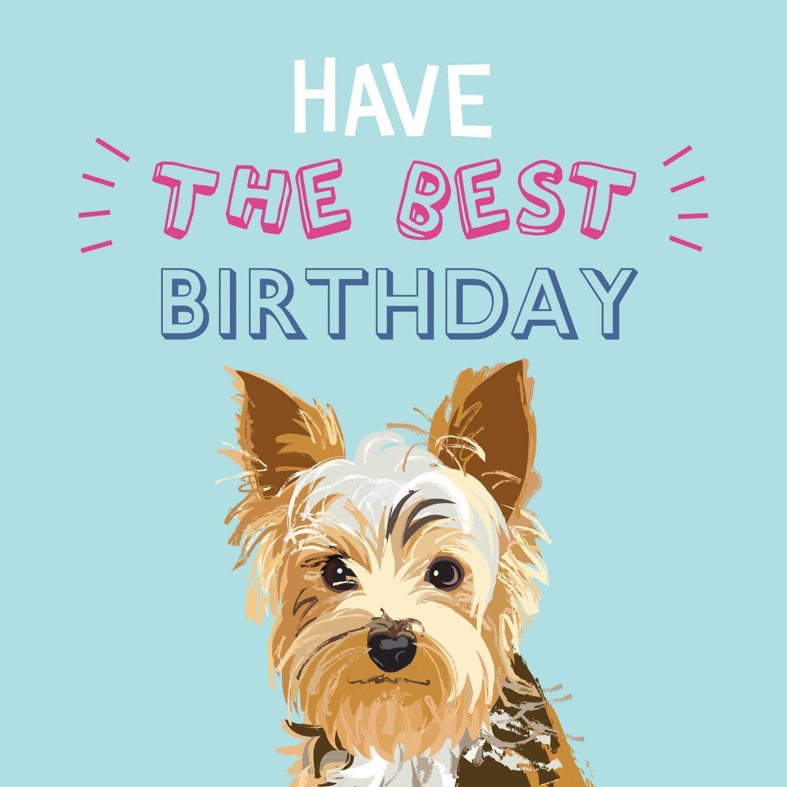 Yorkshire Terrier - Waggy Tails - Charity Birthday Card