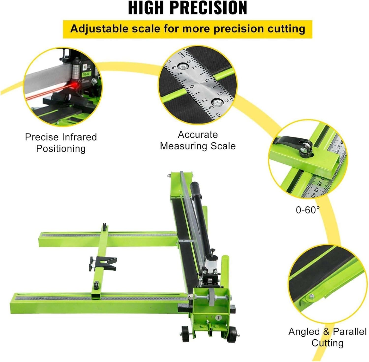 47 Inch Tile Cutter Manual, All-Steel Frame Laser Tile Cutter w/Spare Wheel, Hand Tool for Porcelain Ceramic Floor Tile Cutting