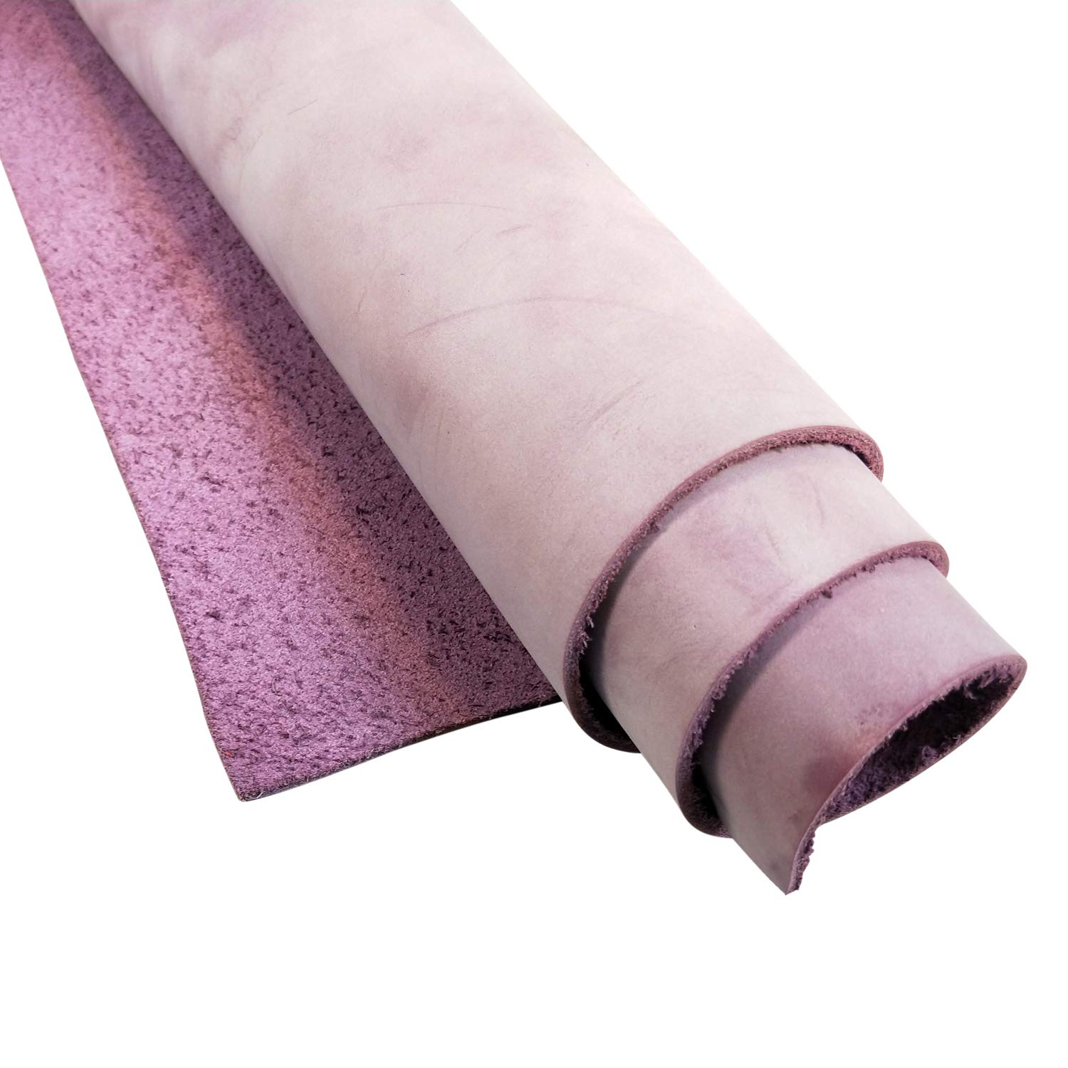 Tas Trost Suqare de piel auténtica encerada antiniebla, duradera y vintage curtido vegano hoja de cuero de vaca de grano completo para manualidades, artesanía en cuero, coloful (morado, 61 x 61 cm)