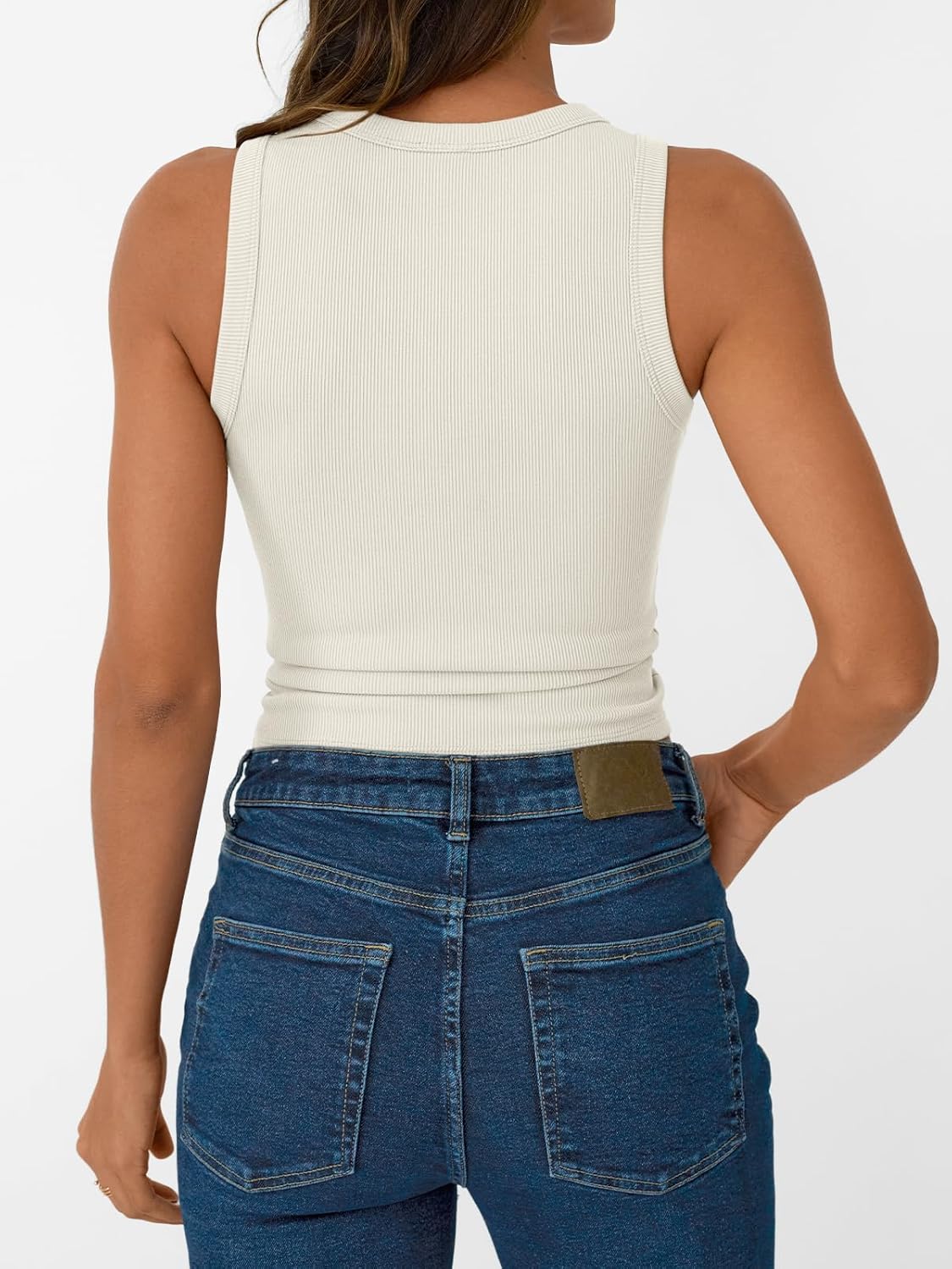 SUNBS Womens 3 Pack Tank Tops Summer 2025 Sleeveless Racerback Ribbed Workout High Neck Basic Trendy Fashion Clothes - Image 4