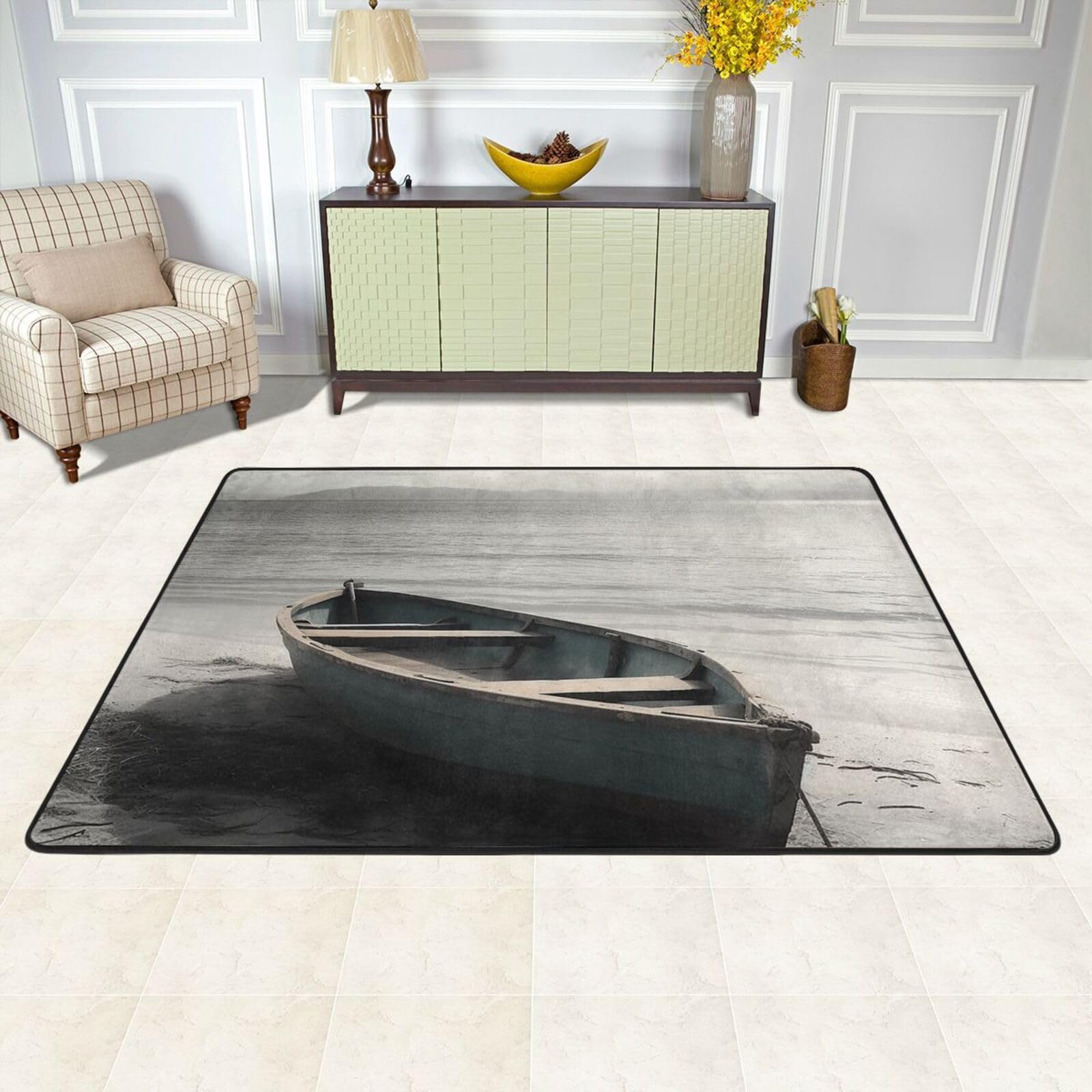 Tapis de sol pour chambre lavable et absorbant, grand tapis doux antidérapant anti-taches