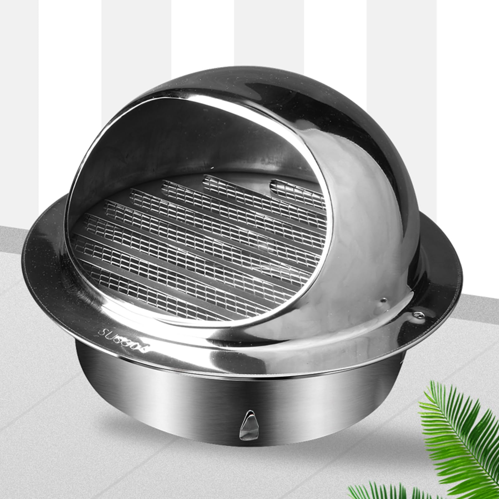OYSKGNCMW 304 Stainless Steel Chimney Cowl Cap,Round Wall Vent Grille,Exterior Wall Air Outlet Range Hood Exhaust Pipe Chimney Rain Cap,for Windshield Bathroom Breathable Protector Cap (170mm/6.7in)