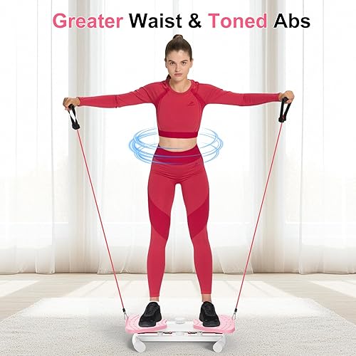 Miniatura 5 de Waist Twister Machine with Resistance Band, Silent Exercise Twist Board for Core & Belly Fat Workout, Non-Slip Home Fitness Disc for Men & Women