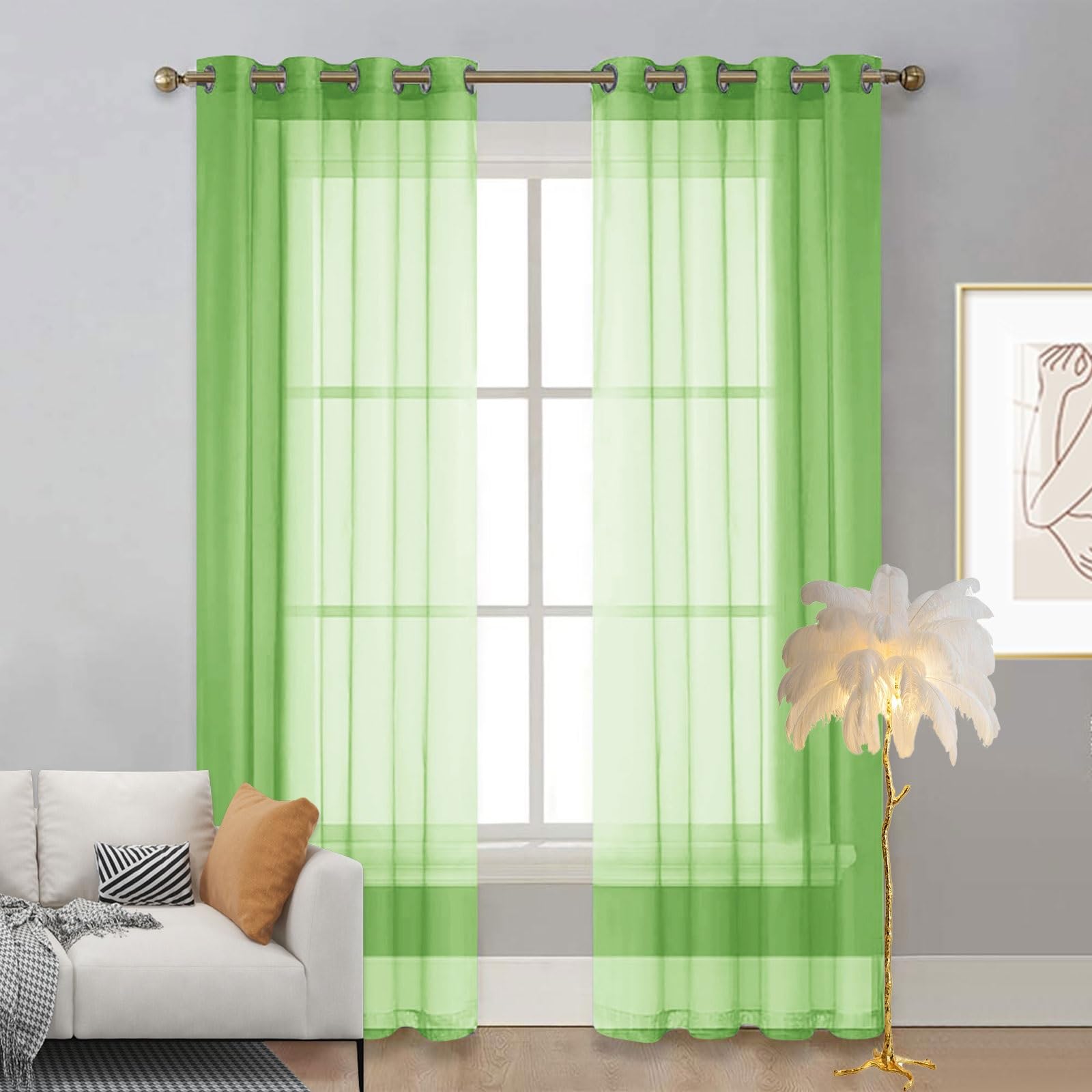 Rideau occultant thermique vert 100 x 55 cm avec oeillets de salon