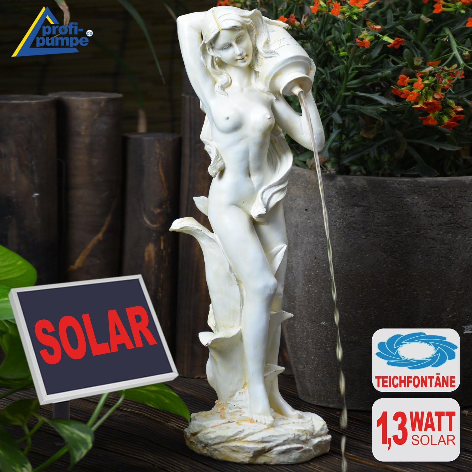 AMUR Solarna pompa do stawu ogrodowego, fontanna solarna, fontanna ogrodowa, z dzbankiem na wodę, zestaw solarnych pompek do stawu, stawu ogrodowego, dekoracja solarna