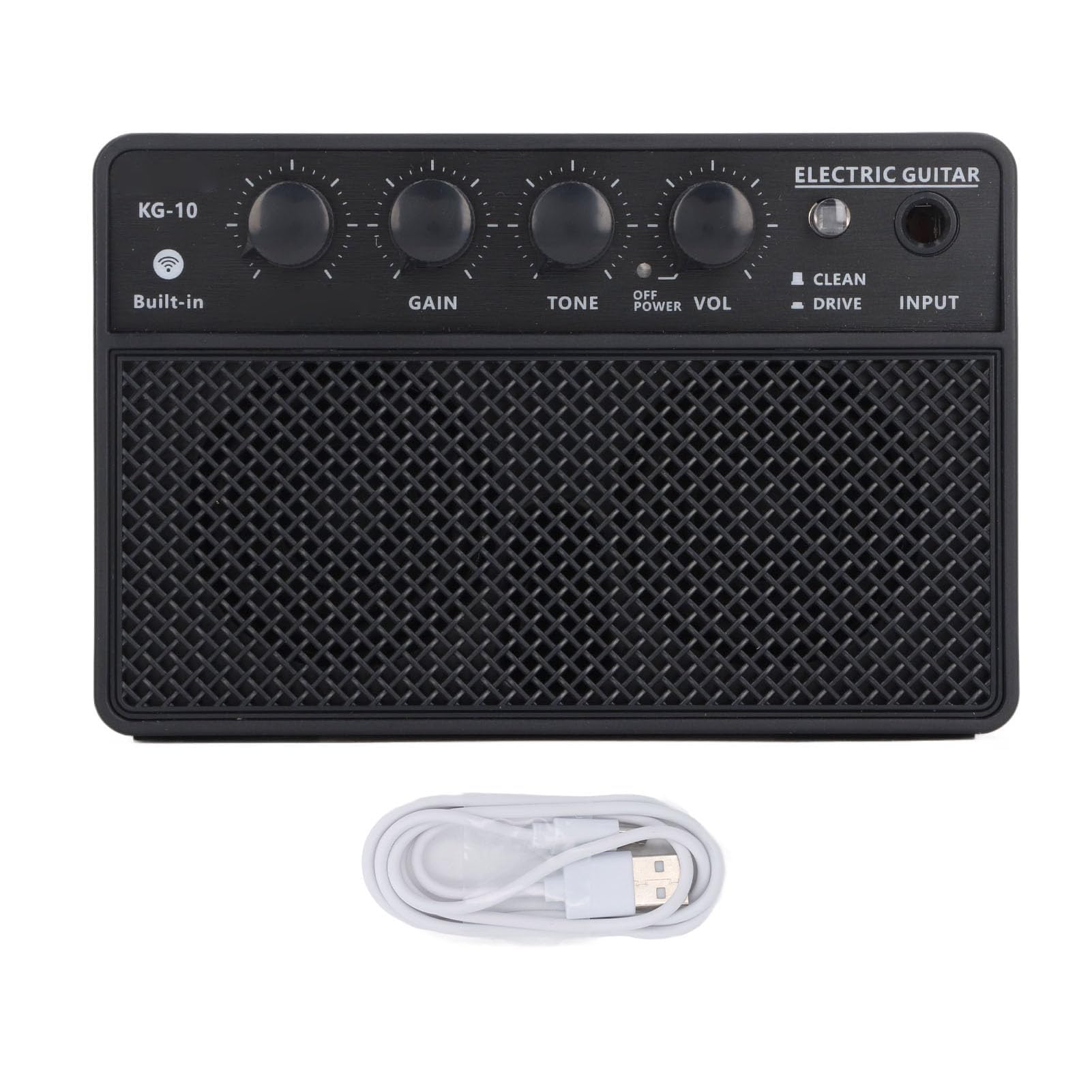Ejoyous Mini Amplificatore per Chitarra, Amplificatore per Chitarra Elettrica Portatile Ricaricabile con di Comando Puliti da 10 W
