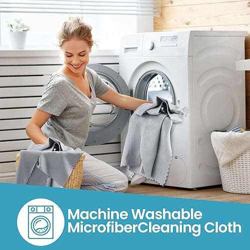 Miniatura 10 de Paquete de 40 paños de limpieza reutilizables para cocina, escamas de pescado, paño de pulido de microfibra para ventanas, espejos de vidrio, sin