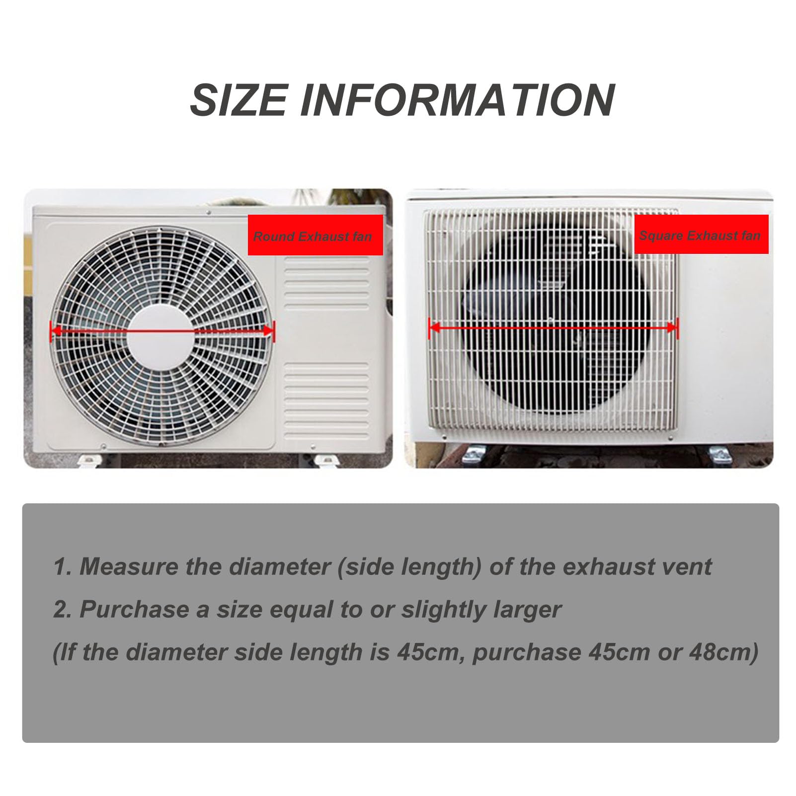 Copertura universale per esterni AC Defender – Griglia deflettore in acciaio inox per compressore e condensatore, protezione antivento 50 x 50 cm, unità anti-diretta resistente alle intemperie