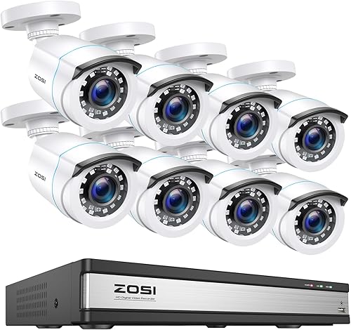 Miniatura 14 de ZOSI Sistema de cámara de seguridad de vigilancia de 8 canales, H.265+ DVR con detección de vehículos humanos AI y 4 cámaras domo CCTV de 2MP