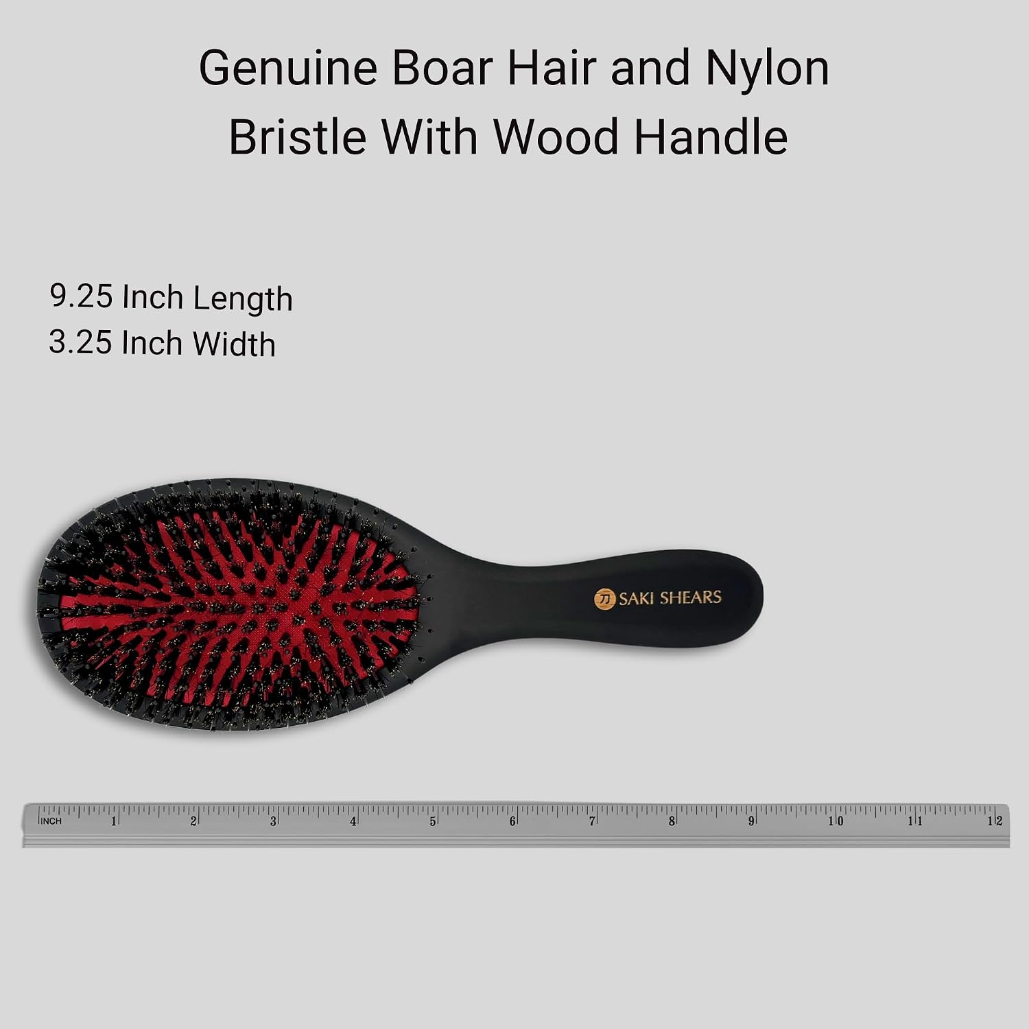 Premium Nylon & Boar Bristle Brush for All Hair Types – Effortless Detangling, No Pulling or Breakage – Smooths, Softens, and Enhances Texture While Stimulating Scalp Health (Black)
