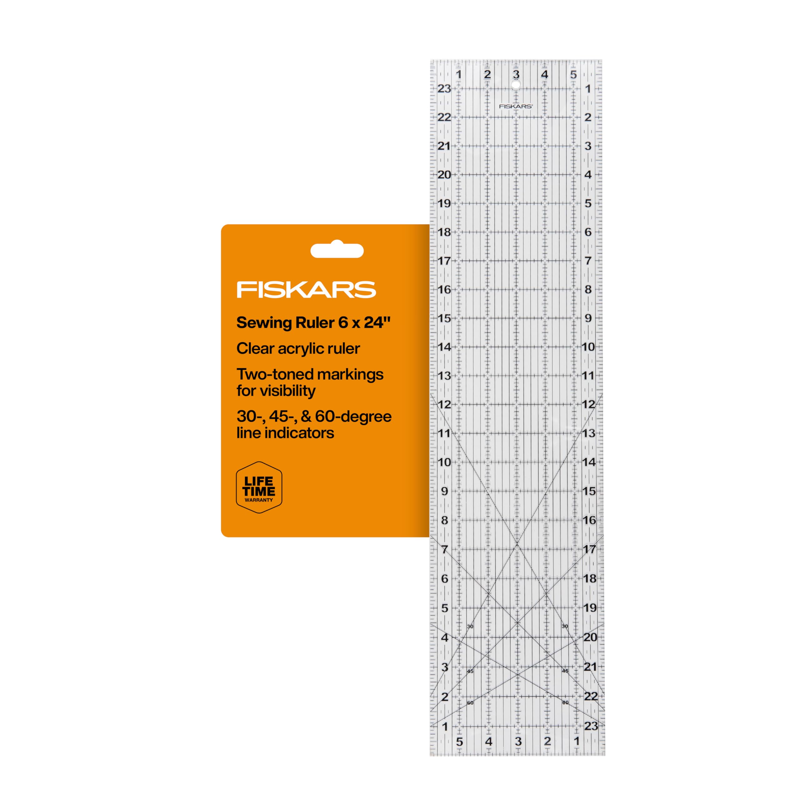 Règle de couture Fiskars acrylique transparente pour patchwork et mercerie