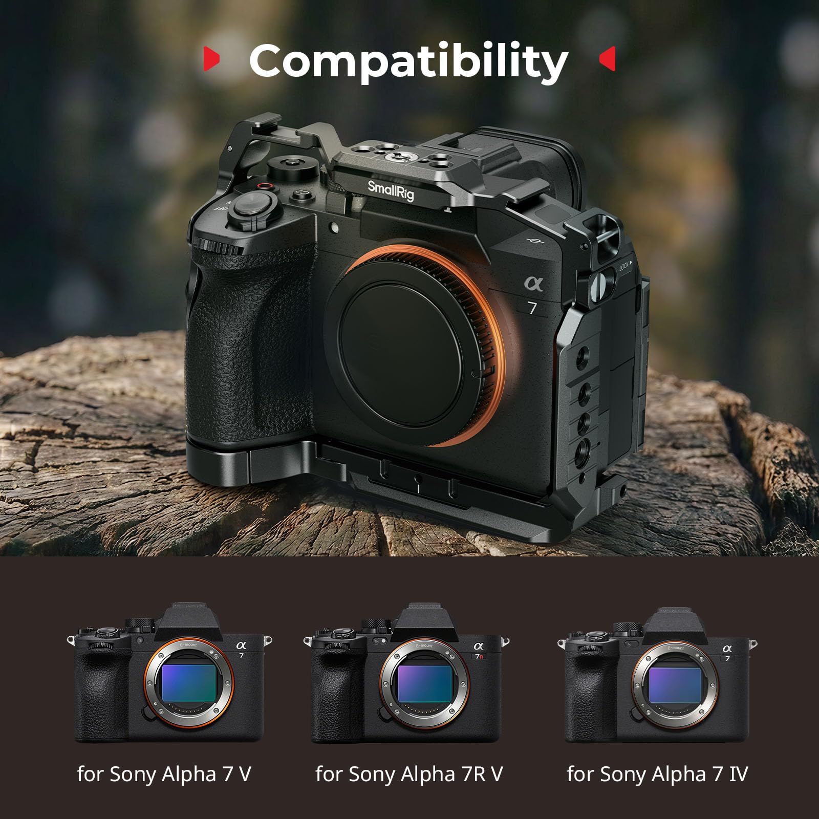 SmallRig A7 V / A7R V / A7 IV HawkLock Gabbia completa a sgancio rapido per fotocamera Sony Alpha 7 V/Alpha 7R V/Alpha 7 IV