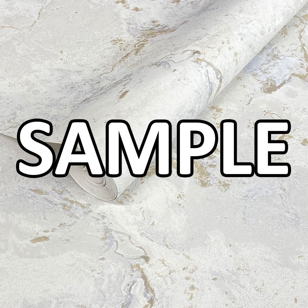 World Of Wallpaper White/Gold Luxe Collection Marble Sample - Heavyweight Vinyl Modern Wallpaper For Living Room & Bedroom - Decorative Luxury