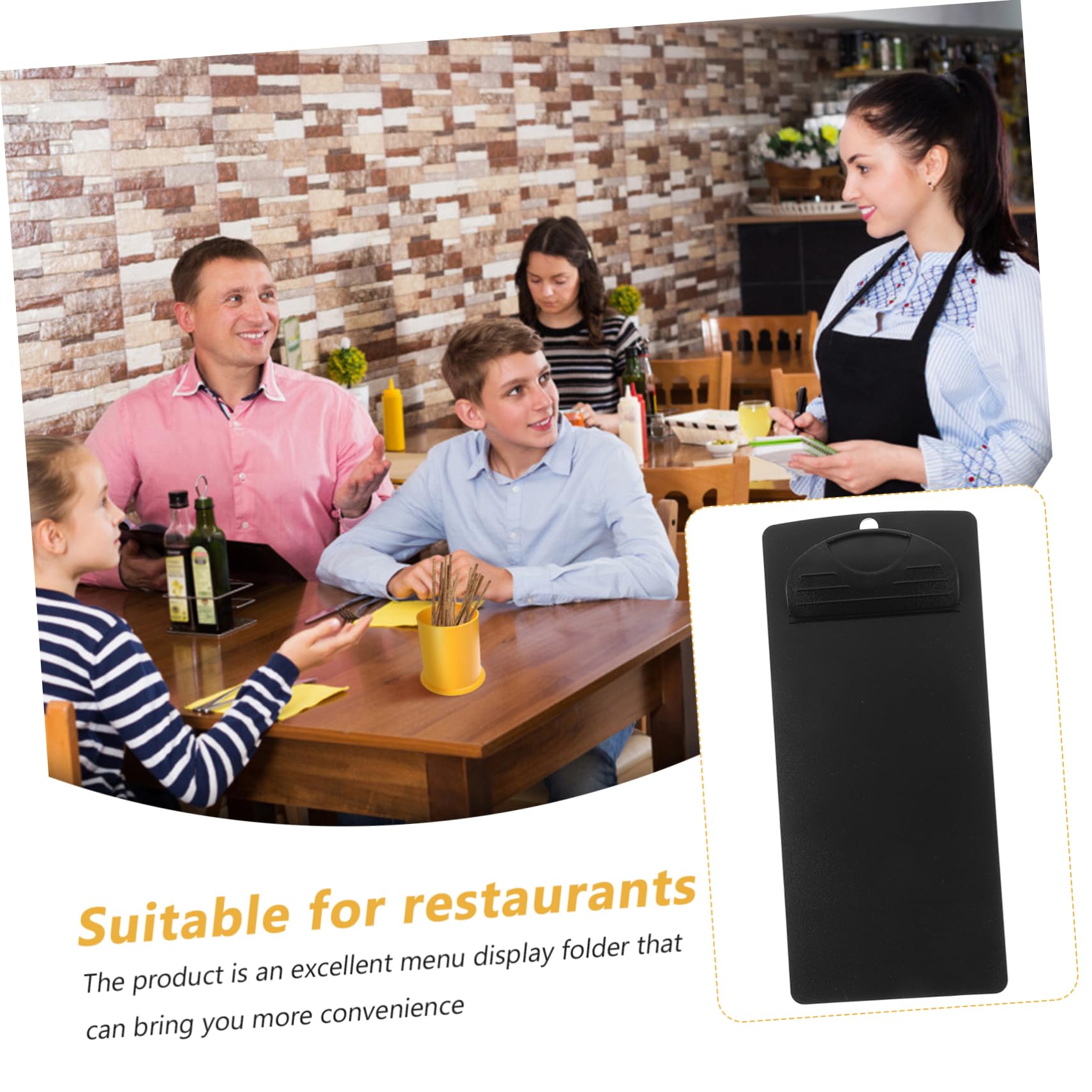 CIYODO 4pcs Menu Folder Clear Menu Holder Menu Holder for Bar Menu Covers Server Book Clipboard Writing Clipboard Restaurant Menu Holder Menu Holder Clipboard Menu Clipboard Plastic Black