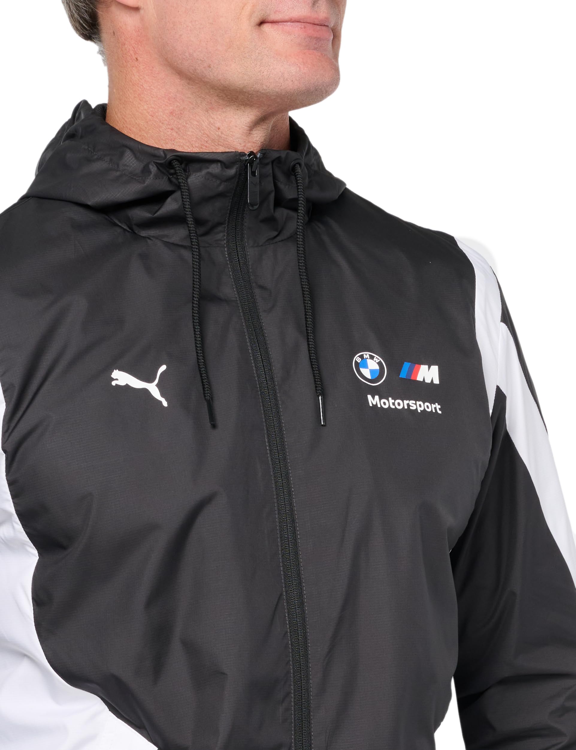 PUMA Men's Standard BMW M Motorsport Hooded Woven Jacket, Black, S