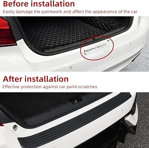 Miniatura 4 de Ziciner Protector de parachoques trasero de automóvil, adhesivo de goma antideslizante, resistente a los arañazos del vehículo, cubierta de entrada