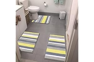 Vaukki Bathroom Rugs Set, Yellow