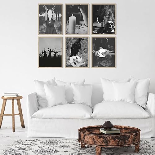 Miniatura 3 de BIBLSPACE Arte de pared de Halloween, decoración de pared de bruja, arte de pared gótico, espeluznante decoración del hogar, decoración de pared de