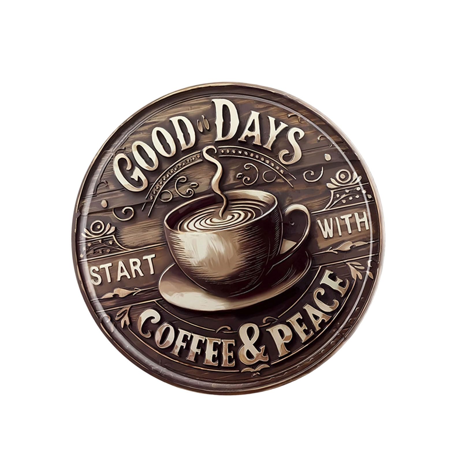 Unique Circular Shape Iron Sign 20Cm Diameter Metal Plaques for Kitchen Garden or Offices Decoration Traditional Metal Wall Deck