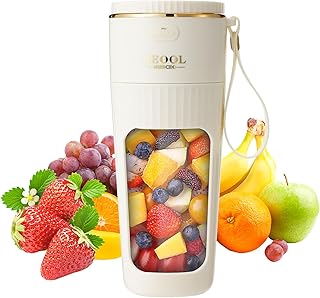 Auniq Portable Blender, 340ML Personal Blender 10 Blades Electric Fruit Mixer Dual Battery 3000mAh Portable Juicer Cup Mini Travel Blender Rechargeable Mini Blender for Baby Food, Travel, Gym, Office