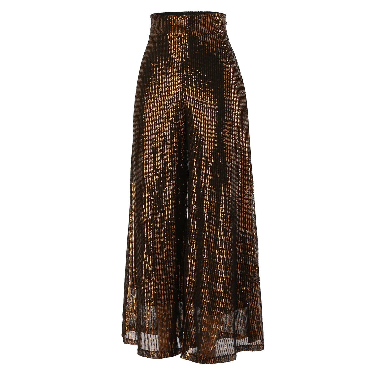 Pantaloni da donna neri con paillette, pantaloni larghi con paillettes, anni '70, 80, costume da festa a tema, discoteca, abbigliamento da discoteca, pantaloni a vita alta, pantaloni eleganti