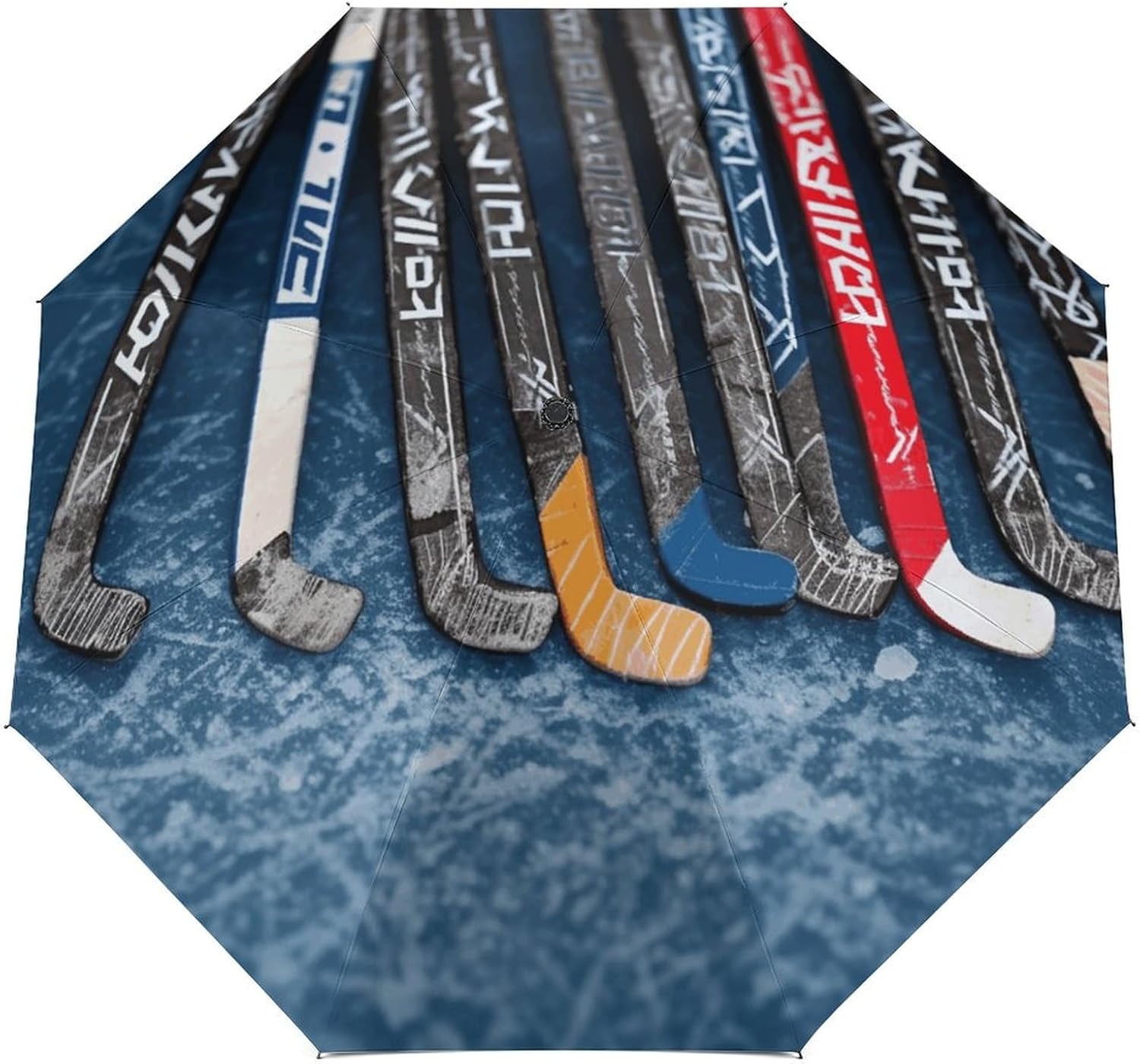 Car Reverse Umbrella, Ice Hockey Sticks Printed Reverse Umbrella,windproof Double-layer Folding Reverse Umbrella