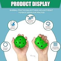 Vista 3 de Tanlade Paquete de 36 pelotas de práctica de béisbol, bolas de entrenamiento de plástico, bolas de softball ligeras huecas de flujo de aire con una