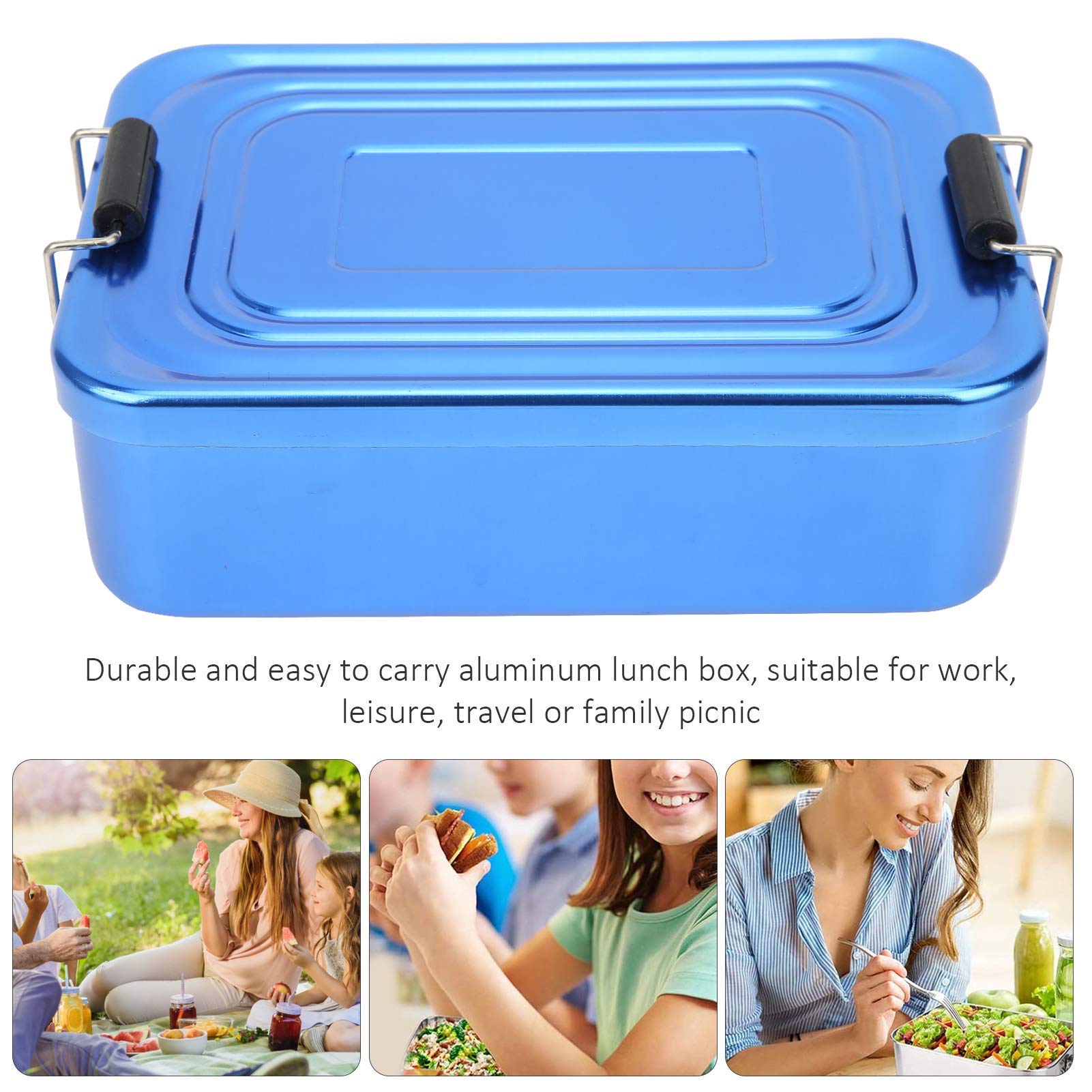 Bento Box Semplice, Scatola da Pranzo in Alluminio con Coperchio a Tenuta Stagna, Bella E Portatile, Adatta per Famiglia, Campeggio, Viaggi, Picnic