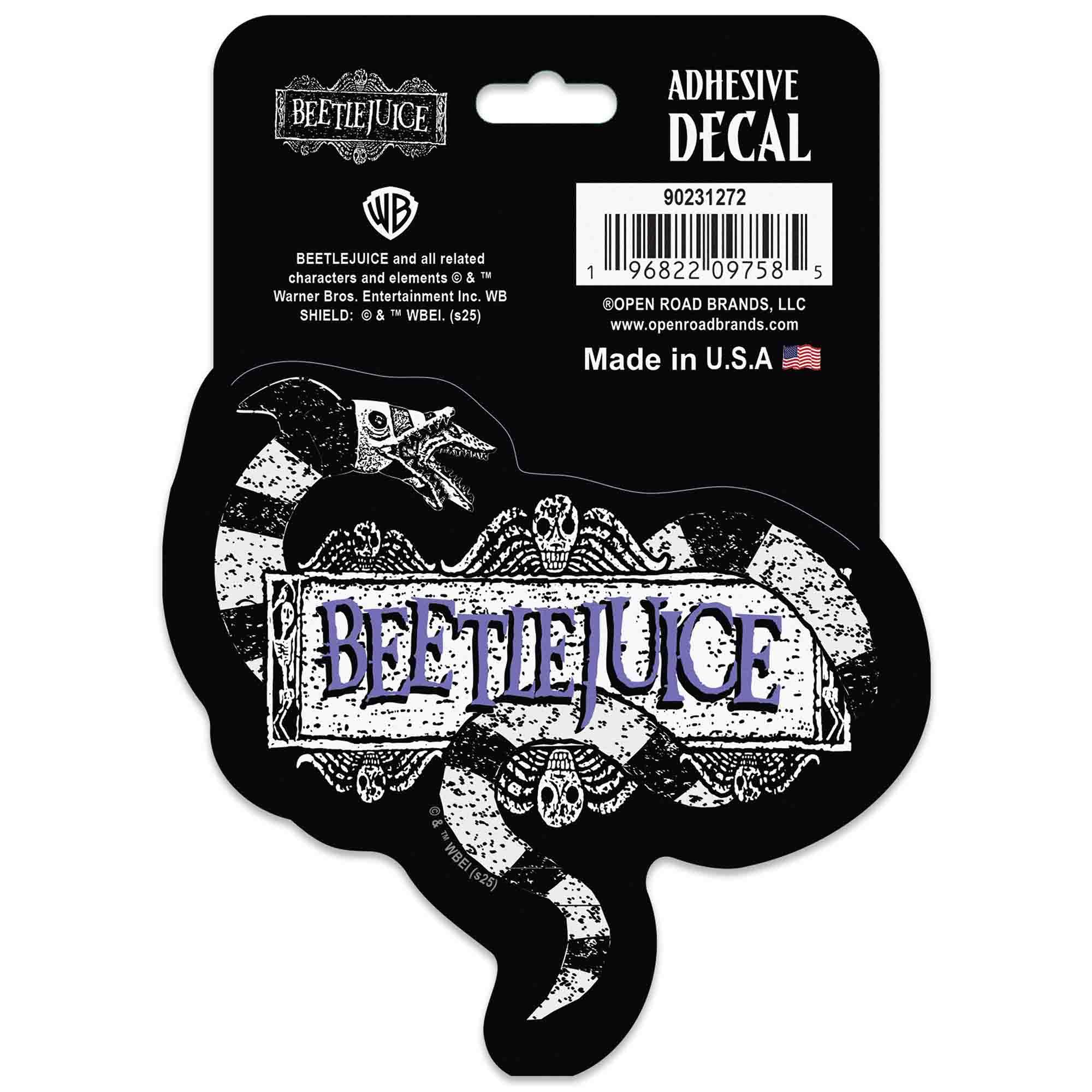 Sticker Beetlejuice durable contre les rayures sur PC et carrosserie
