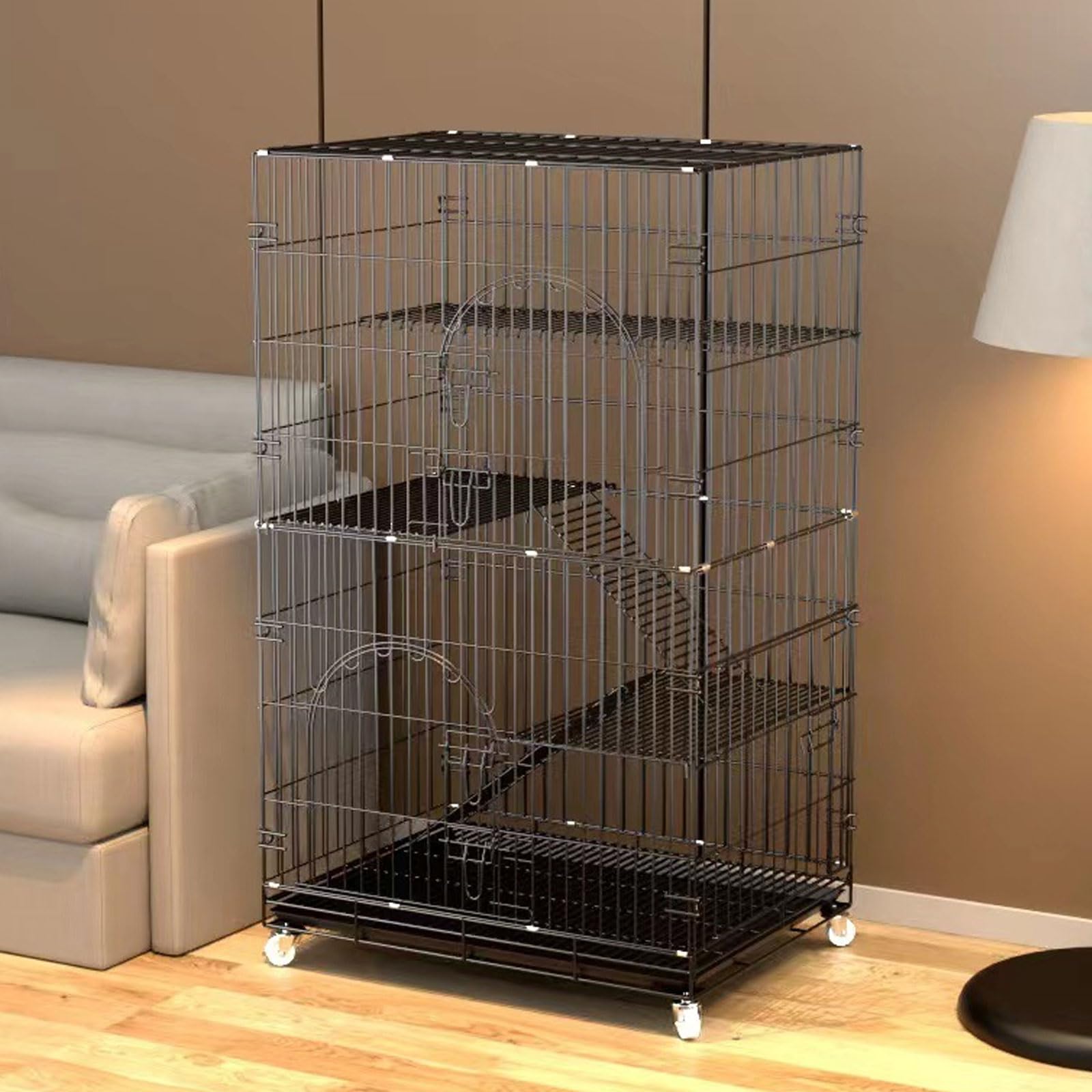 Catio, recinto per gatti da esterno, grande gabbia per gatti con tetto, amaca, ponte fai da te, cuccia per animali domestici, 1-5 gatti, box per camper, giardino, in ferro robusto, kit Catio per