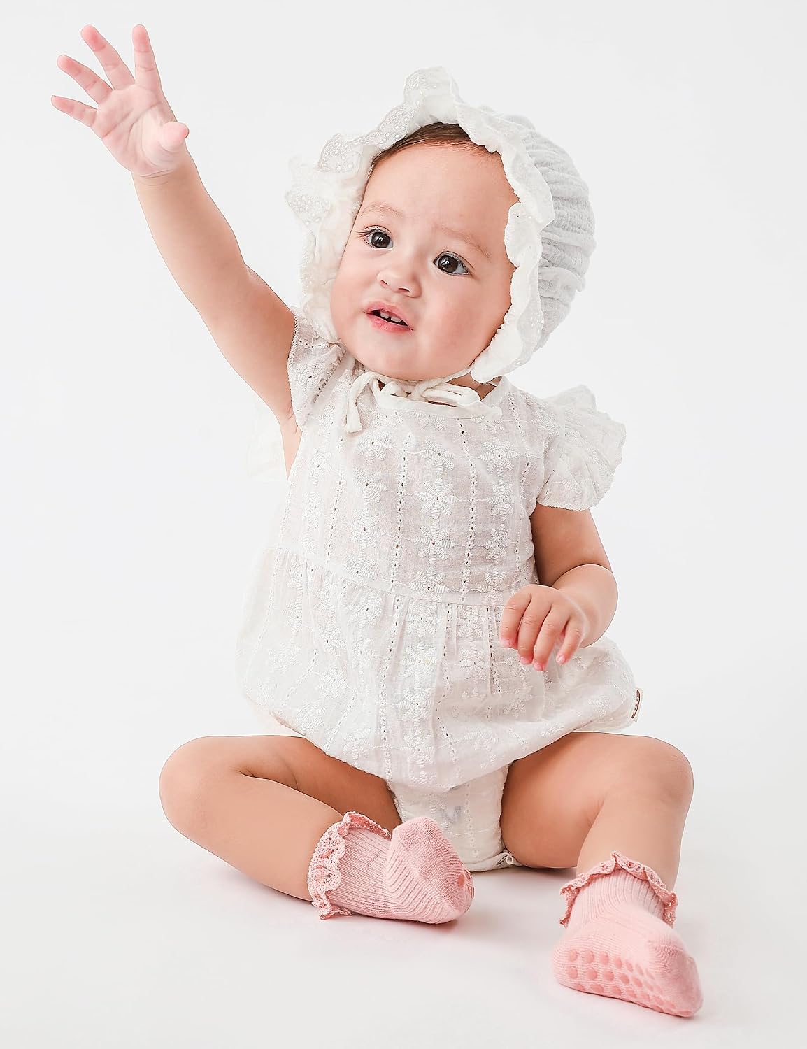 Baby Girl Ruffle Socks Toddler Non Slip Socks with Grip for Infant | 6 Pairs Socks for 0-4T