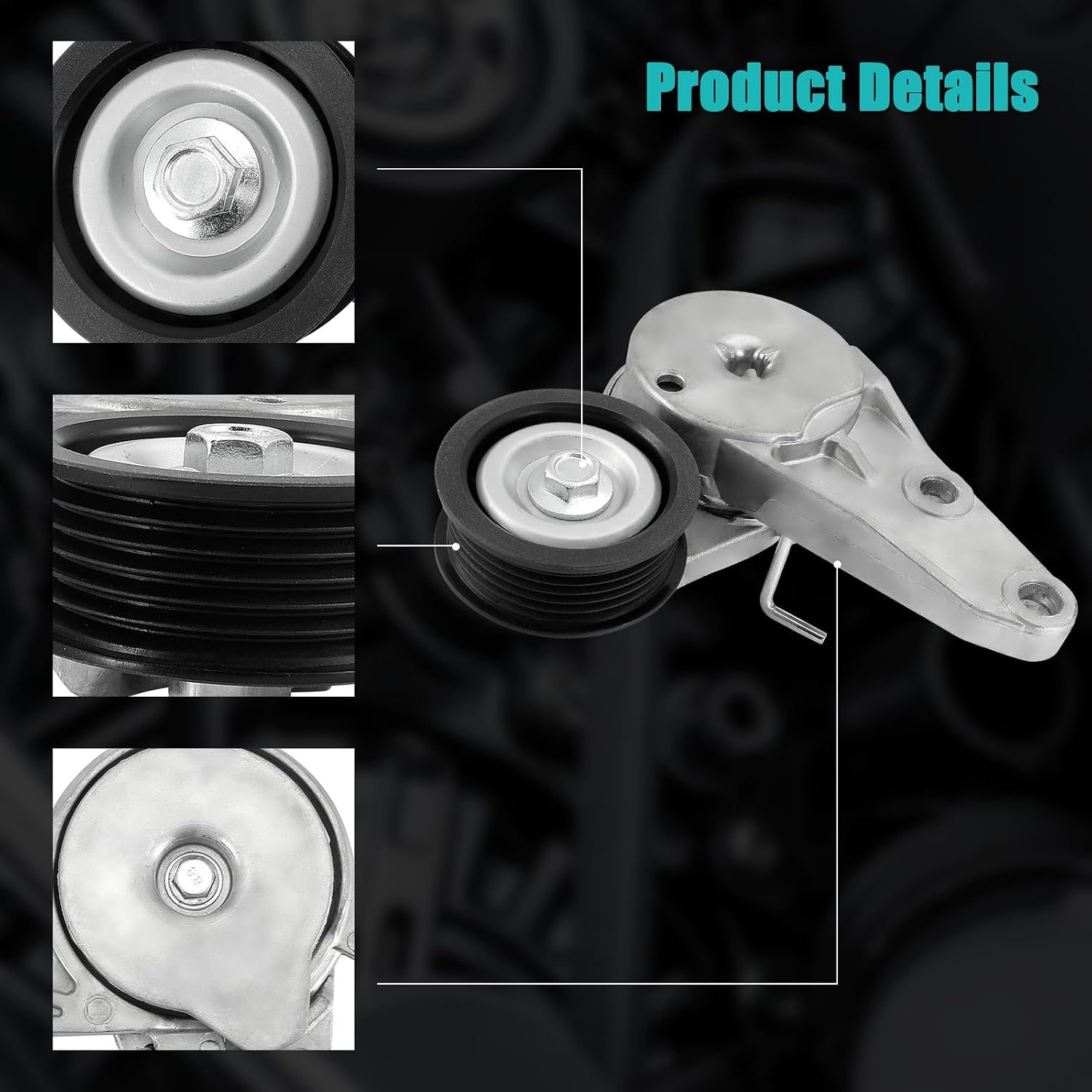 AULINK 39266 Belt Tensioner Assembly with Pulley (1.5L 1.6L L4) for Ford Escape 2014-2017,Fusion 2014-2017,Fiesta 2014-2019,Transit Connect 2014-2016 DS7Z6A228B 89669