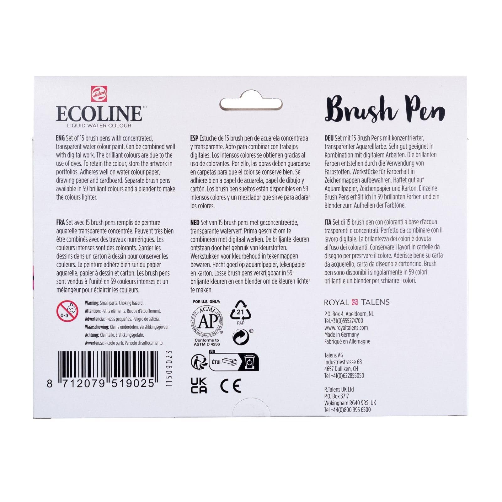 Ecoline TALENS 15 COLORS PASTEL, multicoloured, 15 count (Pack of 1) - Image 4