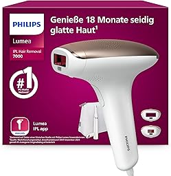 Philips Lumea IPL 7000 Series Haarentfernungsgerät – Alternative zur Laserhaarentfernung – 2 Aufsätze für Körper & Gesicht, inkl. Korrekturtrimmer (BRI921/00)