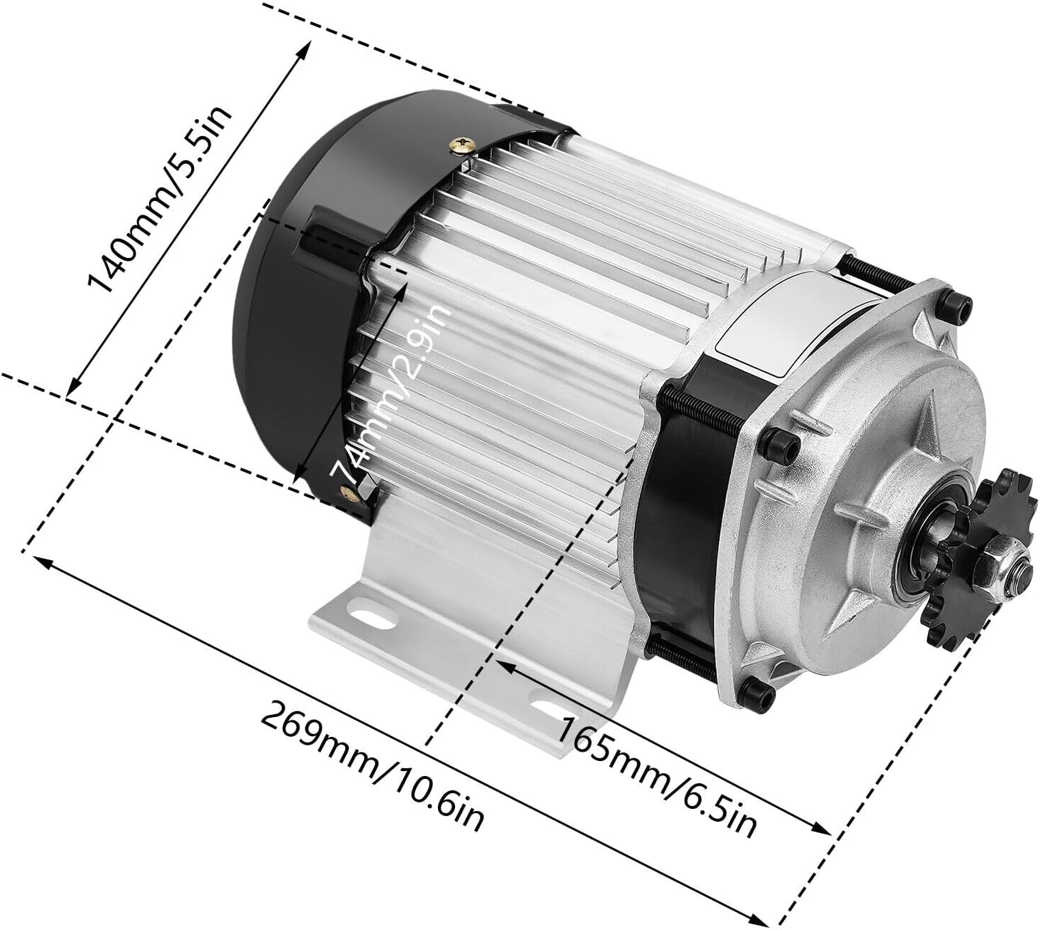 Electric Pedicab Motor Kit, 48V 500W Motorized Electric Bike Conversion Kit, Brushless Geared Motor Kit for E-Tricycle/Rickshaw
